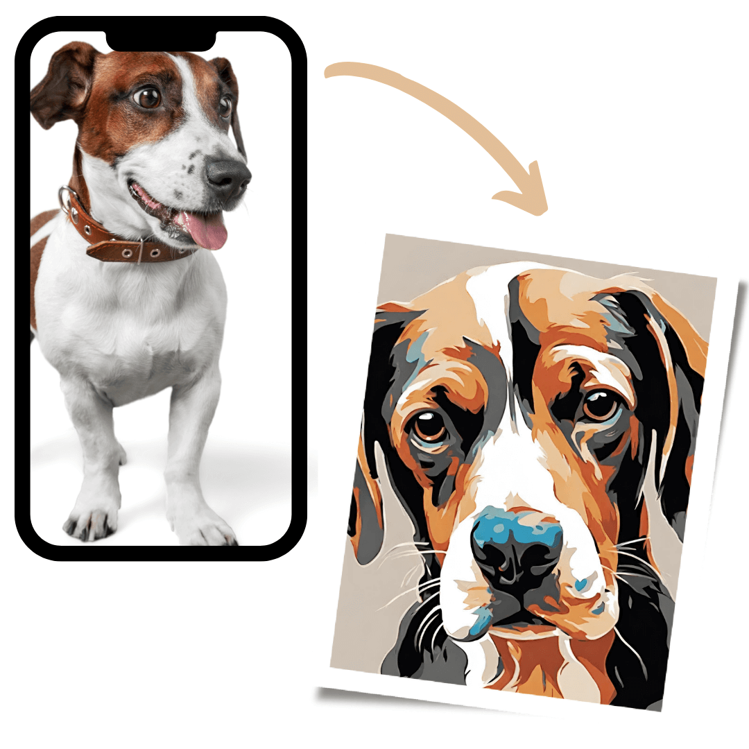 Peinture par numéros - Votre propre chien (avec cadre)