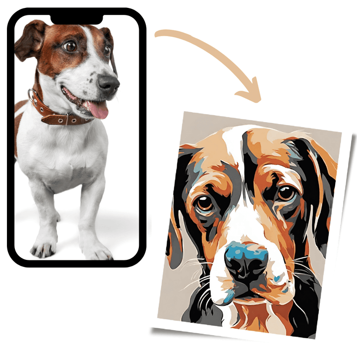 Peinture par numéros - Votre propre chien (avec cadre)